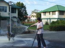 Practising Using the Fire Extinguisher